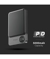 5000mAh MagSafe ultra-tynn powerbank i aluminium, 20W - Space Grey, trådløs hurtigopplading, digitalt display, USB-C inn/utgang
