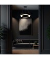 60cm 50W dimbar LED pendel - 122lm/W, 6100lm, sort ring, 4000K, TRIAC dimbar