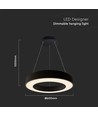 60cm 50W dimbar LED pendel - 122lm/W, 6100lm, sort ring, 4000K, TRIAC dimbar