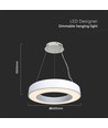 60cm 50W LED designer pendel, dimbar - 4000K, 6100lm, hvit, Triac dimbar