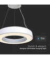 60cm 50W LED designer pendel, dimbar - 4000K, 6100lm, hvit, Triac dimbar