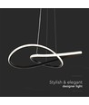 20W Ø50cm sirkulær LED pendel - 130lm/W, sort, 3000K, moderne design
