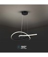 20W Ø50cm sirkulær LED pendel - 130lm/W, sort, 3000K, moderne design