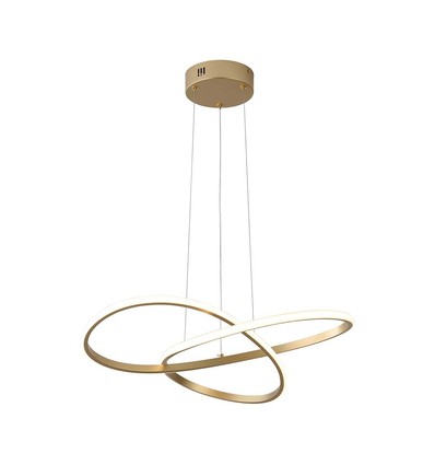 20W LED pendel, gull - Ø50cm, 130lm/W, 3000K, moderne sirkulært design