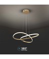 20W LED pendel, gull - Ø50cm, 130lm/W, 3000K, moderne sirkulært design