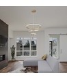 32W LED pendel, 3 ringer - Gull, Ø60+40+20cm, 3880lm, 3000K, dekorativ taklampe