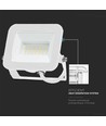 20W LED lyskaster, hvit - Samsung LED chip, IP65, 6500K, utendørs