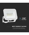20W LED lyskaster, hvit - Samsung LED chip, IP65, 6500K, utendørs