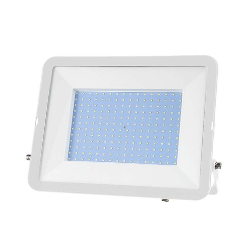 200W LED lyskaster med Samsung chip - 100lm/W, IP65, hvit kropp, hvitt glass, 6500K