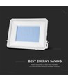 200W LED lyskaster med Samsung chip - 100lm/W, IP65, hvit kropp, hvitt glass, 6500K