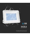 200W LED lyskaster med Samsung chip - 100lm/W, IP65, hvit kropp, hvitt glass, 6500K