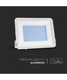 200W LED lyskaster med Samsung chip - 100lm/W, IP65, hvit kropp, hvitt glass, 6500K