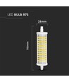 R7S 118mm / 16W LED pære - 2000lm, 360 grader, erstatter 126W halogen