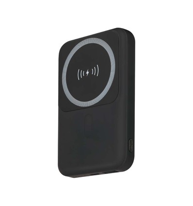 10000mAh magnetisk trådløs powerbank, 20W - Sort, inkl. metallring