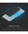 10000mAh magnetisk trådløs powerbank, 20W - Sort, inkl. metallring