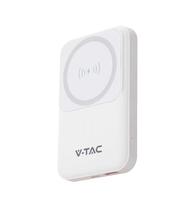 10000mAh magnetisk trådløs powerbank, 20W - MagSafe, PD hurtiglading, LED indikator, hvit
