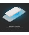 10000mAh magnetisk trådløs powerbank, 20W - MagSafe, PD hurtiglading, LED indikator, hvit