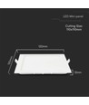 6W Firkantet LED innfellingspanel - 490lm, 6400K, Hull: 11x11 cm, Mål: 12x12 cm, flicker free