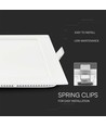 6W Firkantet LED innfellingspanel - 490lm, 6400K, Hull: 11x11 cm, Mål: 12x12 cm, flicker free