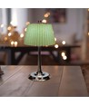 1,5W LED bordlampe, 3-i-1 - Krom/Lysegrønn, touch dimbar, oppladbar, USB-C, Ø14x28 cm