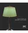 1,5W LED bordlampe, 3-i-1 - Krom/Lysegrønn, touch dimbar, oppladbar, USB-C, Ø14x28 cm