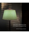 1,5W LED bordlampe, 3-i-1 - Krom/Lysegrønn, touch dimbar, oppladbar, USB-C, Ø14x28 cm
