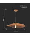 E27 designer pendeloppheng med hampetau - 60cm, brun, IP20, uten lyskilde