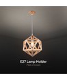 Ø30cm Designer pendeloppheng i trelook - E27 sokkel, geometrisk design, maks. 60W, uten lyskilde
