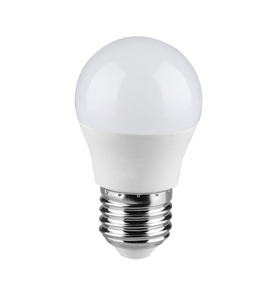 E27 6,5W LED kronepære - G45, Samsung LED chip, 4000K, 600lm, hvit plast