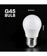 E27 6,5W LED kronepære - G45, Samsung LED chip, 4000K, 600lm, hvit plast