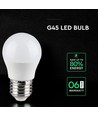 E27 6,5W LED kronepære - G45, Samsung LED chip, 4000K, 600lm, hvit plast