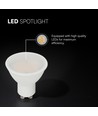 GU10 10W LED pære - 1000lm, 110 grader, Samsung LED chip, matt glass