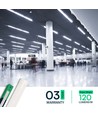 6x V-Tac 50W slim LED armatur - 150 cm, 3 års produsentgaranti, 230V