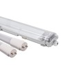 12 stk. Limea T8 LED dobbeltarmatur - Inkl. 24 stk. 24W 150cm LED-rør, IP65 vanntett
