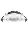 10x 7W lavprofil innfellingsspot RA96 - DimToWarm+CCT, Hull: Ø6,8 cm, Mål: Ø8,3 cm, hvit kant, dimbar