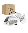 10x 7W lavprofil innfellingsspot RA96 - DimToWarm+CCT, Hull: Ø6,8 cm, Mål: Ø8,3 cm, hvit kant, dimbar