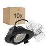 10x LEDlife DimToWarm+CCT RA96 sort innfellingsspot - Hull: Ø6,8 cm, Mål: Ø8,3 cm, 7W, hvit kant, dimbar, 230V