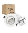 10x 7W Lavprofil innfellingsspot RA96 - Direkte i isolasjon, dimbar, Hull: Ø6,8 cm, Mål: Ø9,3 cm