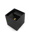 6W CUBIC PRO vegglampe - IP65, sort, viderekobling, justerbar, firkantet, opp/ned, inne / ute, inkl. lyskilde
