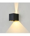 6W CUBIC PRO vegglampe - IP65, sort, viderekobling, justerbar, firkantet, opp/ned, inne / ute, inkl. lyskilde