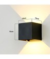6 stk. 6W CUBIC PRO vegglampe - IP65, sort, viderekobling, justerbar, firkantet, opp/ned, inne/ute, inkl. lyskilde