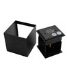 6 stk. 6W CUBIC PRO vegglampe - IP65, sort, viderekobling, justerbar, firkantet, opp/ned, inne/ute, inkl. lyskilde