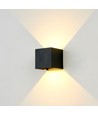 6W CUBIC PRO vegglampe - IP65, sort, viderekobling, justerbar, firkantet, opp/ned, inne / ute, inkl. lyskilde
