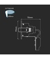 GU10 innfellingsspot - Sort, IP20