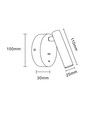 LEDlife sort leselampe - 2,5W, RA90, for veggmontering