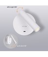 LEDlife hvit leselampe - 2,5W, RA90, for veggmontering