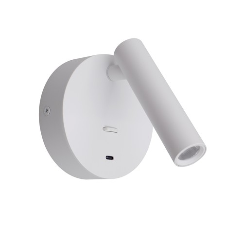 LEDlife hvit leselampe - 2,5W, RA90, for veggmontering