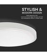 36W LED taklampe - IP44, Ø35cm, høyde: 6,1cm, hvit kant
