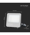 30W LED lyskaster - 185lm/W, IP65, Samsung LED chip, kald hvit, sort kabinett, utendørs