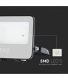 30W LED lyskaster - 185lm/W, IP65, Samsung LED chip, kald hvit, sort kabinett, utendørs